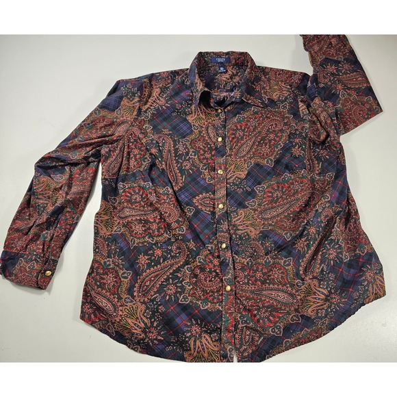 Chaps size 2XL women's 2X paisley floral vintage button up - Picture 4 of 7